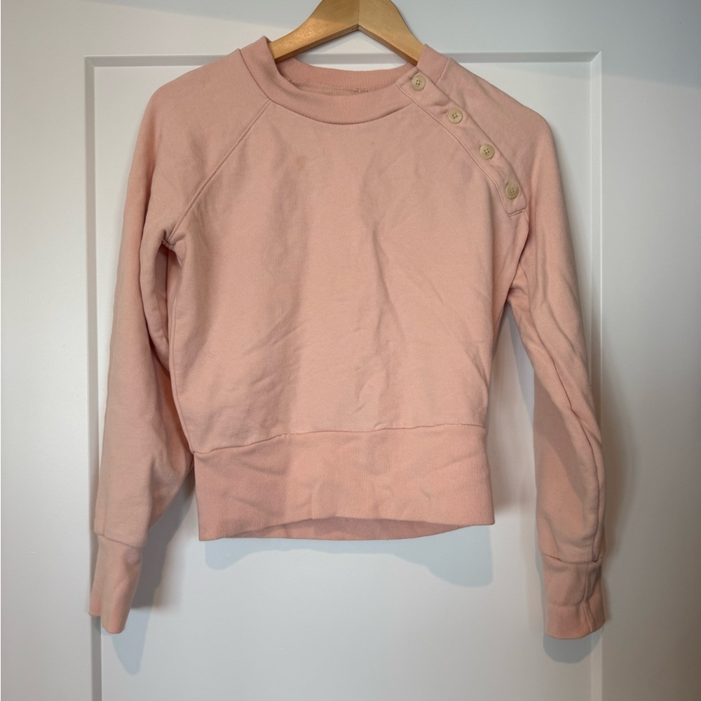 Madewell Pink Button Sweatshirt